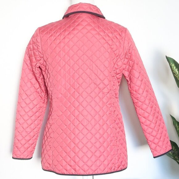 Brooks Brothers Pink Quilted Collared Water Repellant Jacket Size Small S - Picture 3 of 11